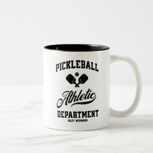 Funny Retro Pickleball Athletic Department Custom Two-Tone Coffee Mug