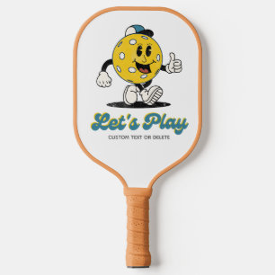 Funny Retro Pickleball Cartoon Mascot Personalised Pickleball Paddle