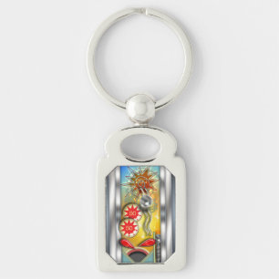 Funny Retro Pinball Machine Key Ring
