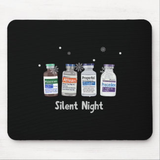 Funny Retro Propofol Silent Night Icu Nurses Merry Mouse Pad
