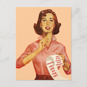 Funny retro proposal postcard