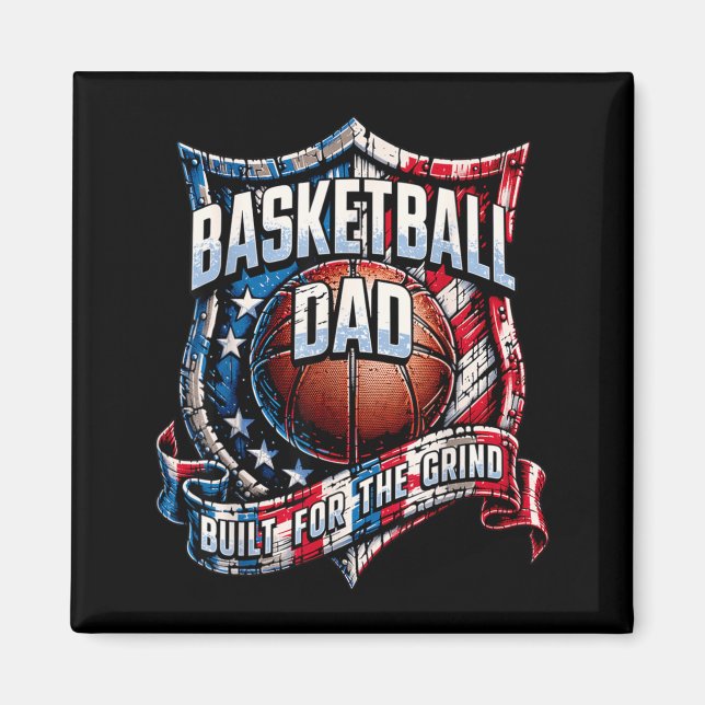 Funny Retro Proud Basketball Dad Magnet (Front)