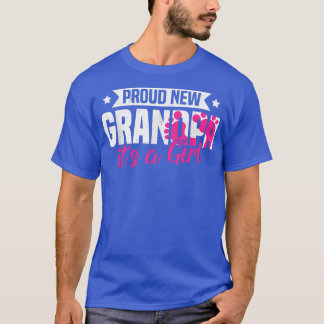 Funny Retro Proud New Grandpa It's A Girl Gender R T-Shirt