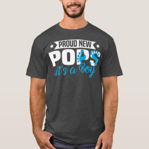 Funny Retro Proud New Pops It's A Boy Gender Revea T-Shirt