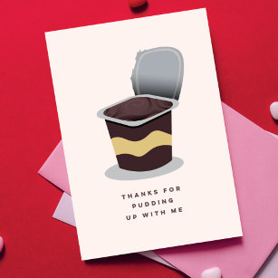 Funny Retro Pudding Valentine's Day Greeting Card