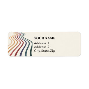 Funny Retro Rainbow Custom Name Return Address Label