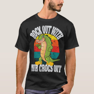 Funny Retro Rocks Out With Your Crocs Out Vintage  T-Shirt