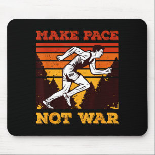 Funny Retro Runner Running Quote Gift - Make Pace Mouse Pad