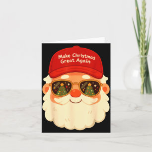 Funny Retro Santa Christmas Trump Xmas Men Women  Card