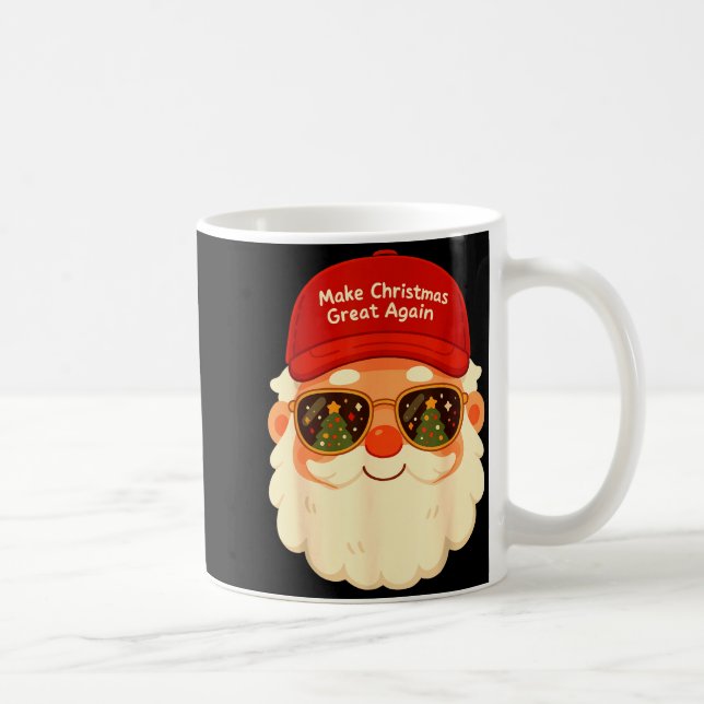 Funny Retro Santa Christmas Trump Xmas Men Women  Coffee Mug (Right)