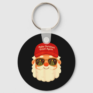 Funny Retro Santa Christmas Trump Xmas Men Women Key Ring