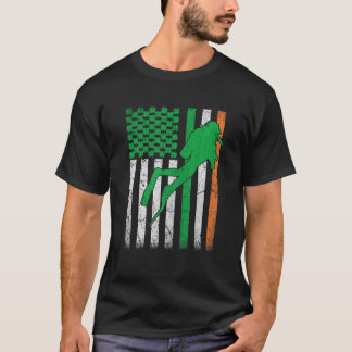 Funny Retro Scuba Diving Lover Diver St Patricks D T-Shirt
