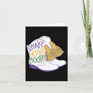 Funny Retro Shake Your Bootie Mardi Gras Costume N Card