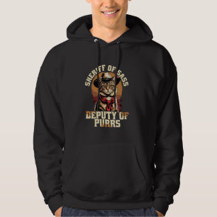 Funny Retro Sheriff Cat Meme Vintage Cowboy Women Hoodie