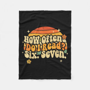 Funny Retro Six Seven 6 7 Meme Teacher Studnet Rea Fleece Blanket