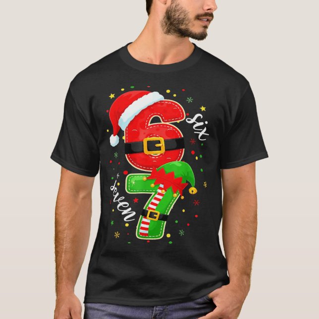 Funny Retro Six Seven Christmas 67 Xmas  T-Shirt (Front)
