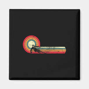 Funny Retro Ski Vintage 80s 90s Skiing Downhill Fr Magnet