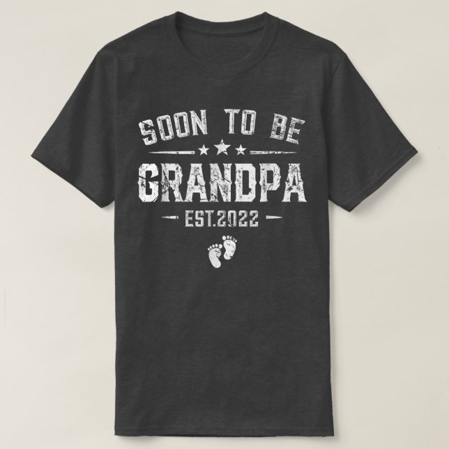 Funny Retro Soon To Be Grandpa Est 2022 New Grandp T-Shirt (Design Front)