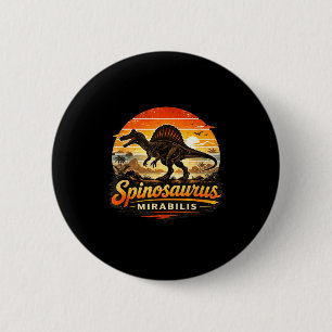 Funny retro spinosaurus dinosaur spinosaurus 6 cm round badge