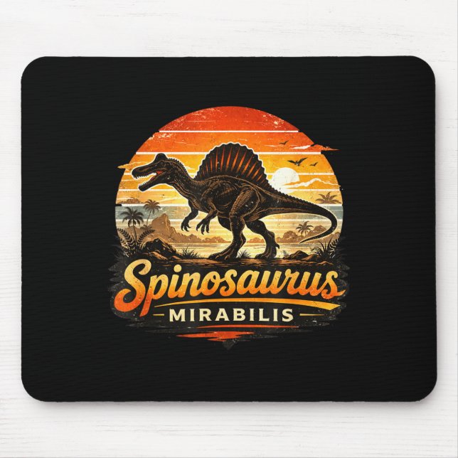 Funny retro spinosaurus dinosaur spinosaurus mouse pad (Front)