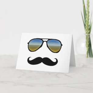 Funny Retro Sunglasses with Moustache Card