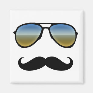 Funny Retro Sunglasses with Moustache Magnet