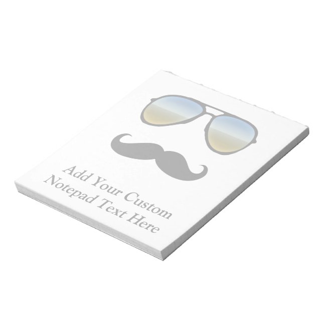 Funny Retro Sunglasses with Moustache Notepad (Rotated)