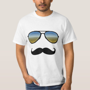 Funny Retro Sunglasses with Moustache T-Shirt