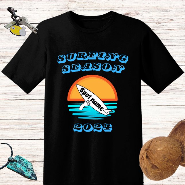 Funny retro surf design "Surfing season" and spot  T-Shirt (Creator Uploaded)