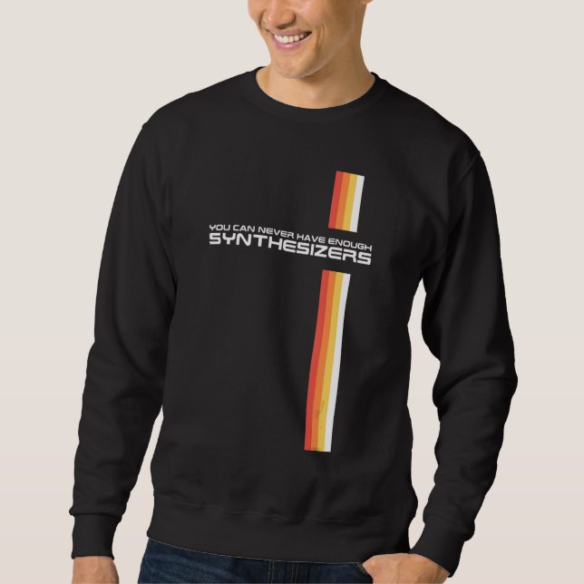 Funny Retro Synthesizer Synth Keyboard Collector M Sweatshirt (Front)