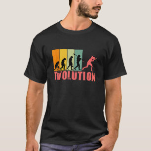 Funny Retro Table Tennis Human Evolution Girl T-Shirt
