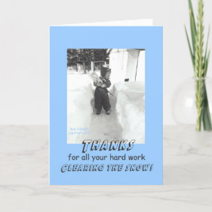 Funny Retro Thanks for Snow Removal Thank You Card