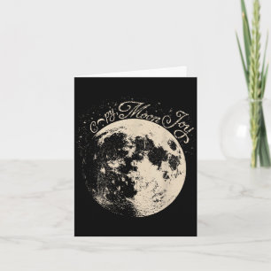 Funny retro trendy copy moon joy minimal space card