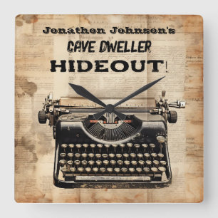 Funny Retro Typewriter Wall Clock