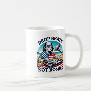 Funny Retro Us President Drop Beats Not Bombs 4th  Coffee Mug
