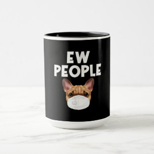 Funny Retro Vintage Bulldog Wearing Mask Ew People Mug