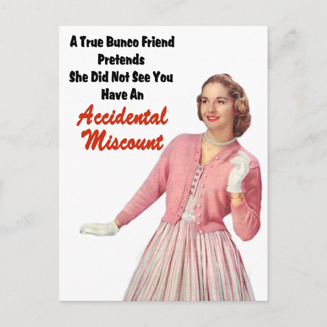 Funny Retro Vintage Bunco Postcard (Front)