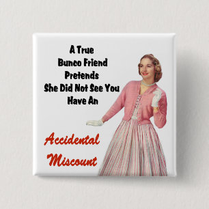 Funny Retro Vintage Bunco Prize Button