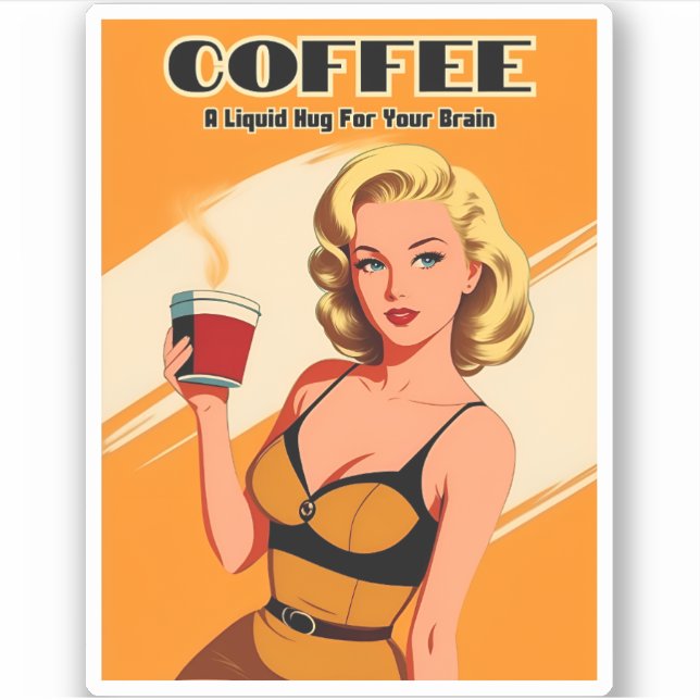 Funny Retro Vintage Coffee Caffeine Humour (Front)
