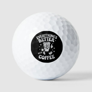 Funny Retro Vintage Coffee Men or Women Coffee Golf Balls