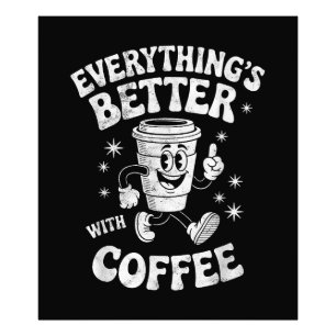 Funny Retro Vintage Coffee Men or Women Coffee Photo Print