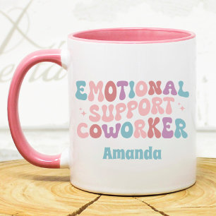 Funny Retro Vintage Emotional Support Coworker Mug