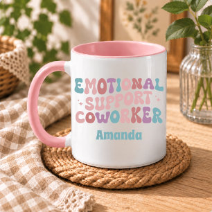 Funny Retro Vintage Emotional Support Coworker Mug