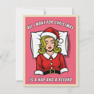 Funny Retro Vintage Pop Art Christmas Humour Holiday Card