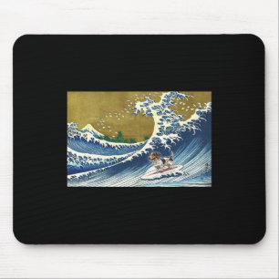 Funny Retro Vintage Surfing A Wave Pield Dachshund Mouse Pad