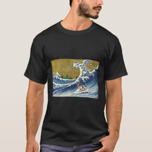 Funny Retro Vintage Surfing A Wave Pield Dachshund T-Shirt