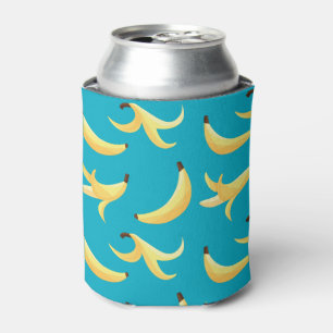 Funny Retro Yellow Banana Pattern Party Editable Can Cooler