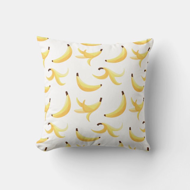 Funny Retro Yellow Banana Pattern Party Editable Cushion (Front)