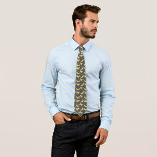 Funny Retro Yellow Banana Pattern Party Editable Tie