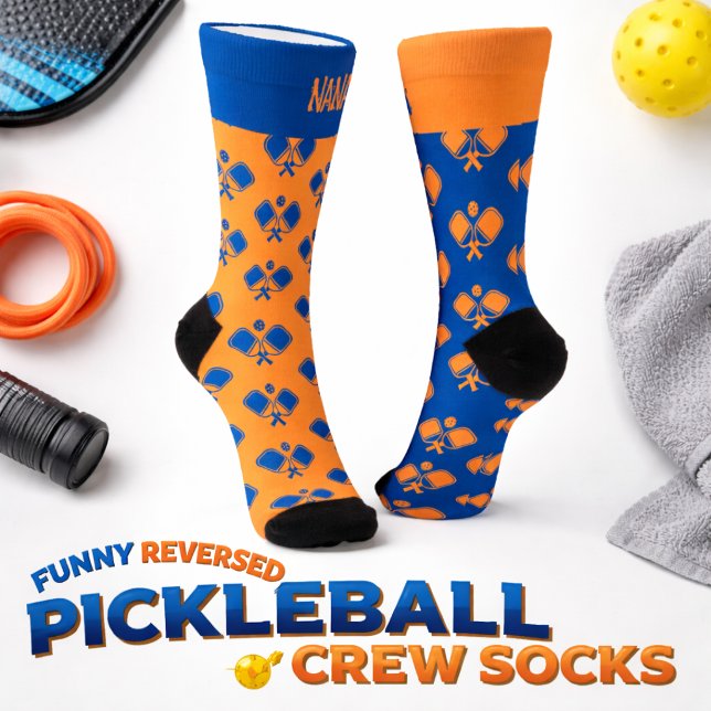 Funny Reversed Pickleball Crew Socks (Creator Uploaded)